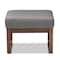 Baxton Studio Yashiya Mid-century Grey Upholstered Ottoman Stool 123-6819 - alternate 1